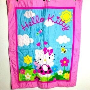 Hello kitty crib comforter pink handmade